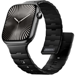 Bandletic Magnetic Black Silicone Watch Band Compatible w Apple 40mm 41mm 42mm